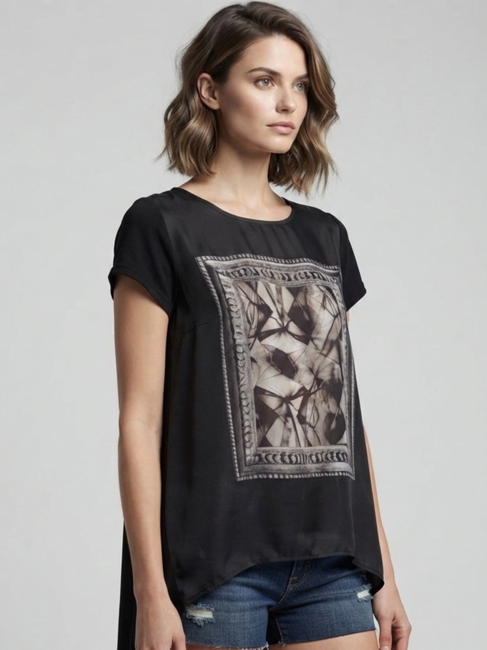 RW & Co Graphic Tunic Top Size S